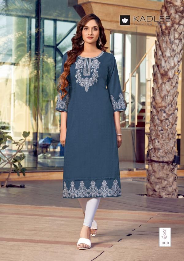 Kadlee Mastani Rayon Weaving Kurti Collection